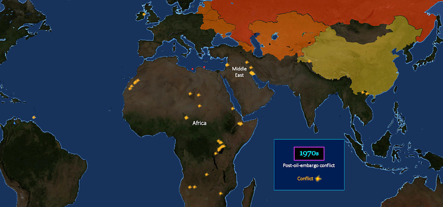 Conflict moves to Africa, 1970s map